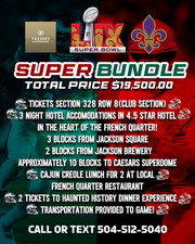 Super Bowl Package 2 tickets Section 328 Row 8 (Club Section) 3nights Hotel pkg!