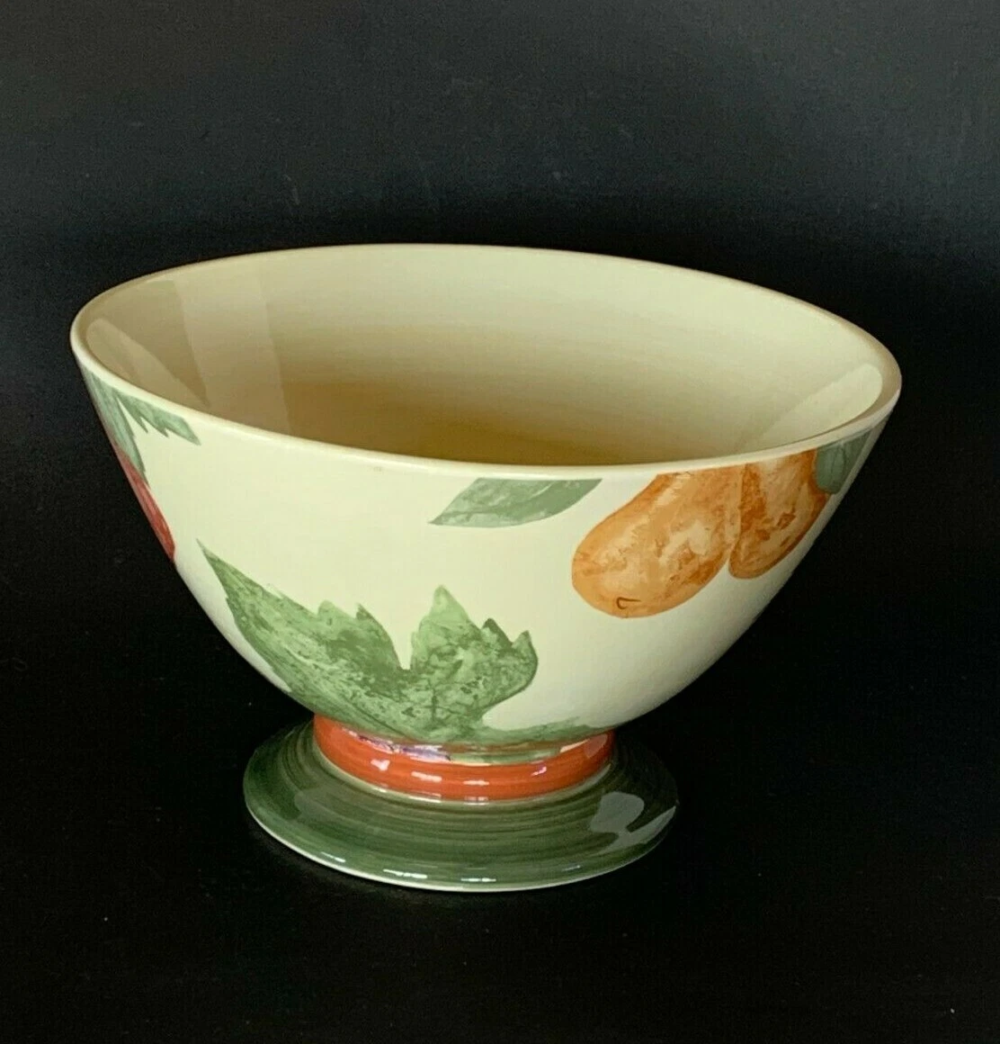 Vintage Corelle Coordinates Stoneware Serving Bowl Fruit on side