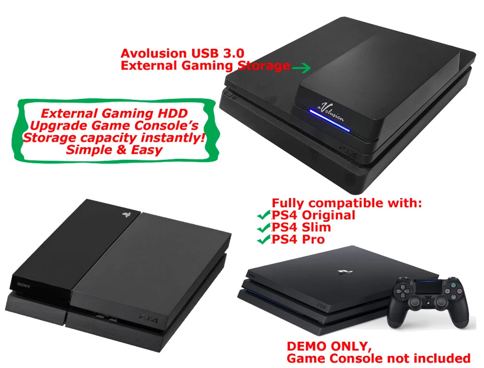 Disco duro externo para juegos Avolusion 4 TB HDDGear Pro USB 3.0 - PS4, PS4 Slim Pro Foto 4 de 4