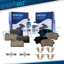 Front and Rear Ceramic Brake Pads w/Hardware for 2013-2017 Audi Q5