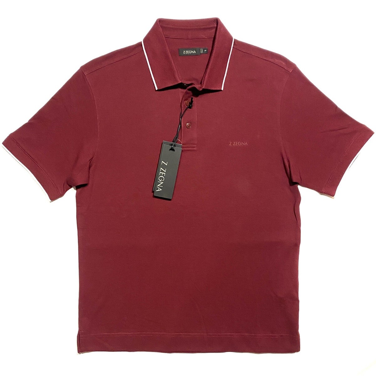 別注 Cotton Pique Jersey Polo Z ZEGNA Mens Short Sleeve Pique Cotton Logo Polo Shirt Dark