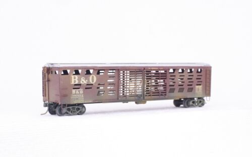HO Brass Trains Inc. Baltimore & Ohio Steel Cattle Car Painted Weathered Japan - Picture 2 of 8