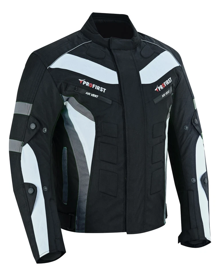 Waterproof Motorcycle Leather Boots Motorbike Riding Textile Cordura Jacket CE - Image 4 of 4