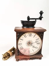 Vintage Spartus Corded Clock Coffee Grinder Design Collectible Clock 