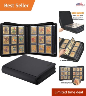 TopLoader Binder - Holds 360 3”x4” Hard Cases - Padded - Premium - 20 Pages 