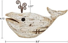 Wooden Whale Decor Tabletop Wood Whale Decorations for Rustic Nautical Theme