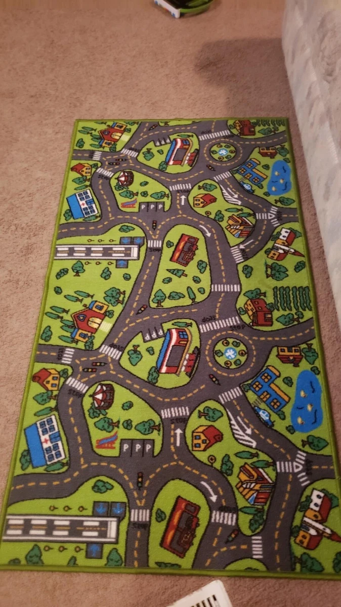 Race Car Track Rug Play Mat For Kids Toddlers Carpet Road Toy Track Floor  Medium