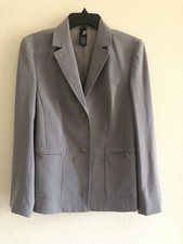 Elements G Gray Jacket Lapel Collar Front Flat Pocket Size 4