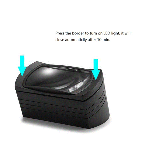 Lupa ergonómica cuadrada entrecerrada de escritorio lectura con 4 piezas luces LED - Imagen 6 de 7