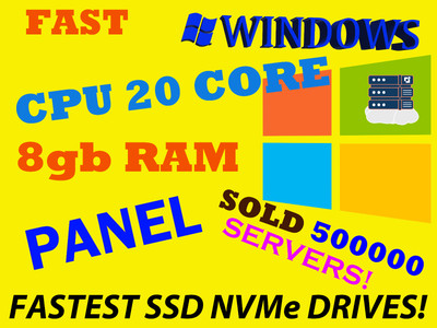 16 core RDP Server - Windows server - control panel - 300GB - RAM DDR4 FAST SSD