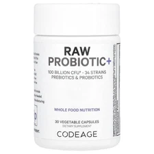 2 X Codeage, Raw Probiotic+, 100 Billion CFU, 30 Vegetable Capsules