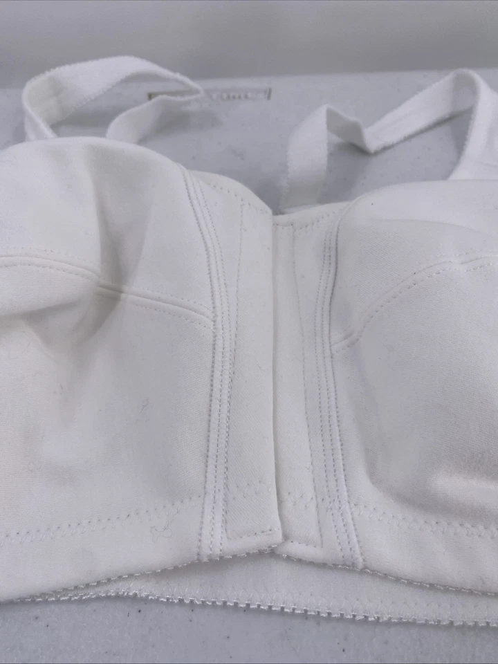 2 Comfort Choice White Bras Size 42B Unpadded Unwired Front Close 100% Cotton - Image 2 of 4