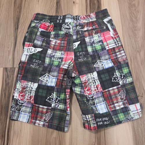 Ralph Lauren Polo Big Boys Madras Newport Navy Reversible Cotton Shorts 20? - Picture 6 of 10