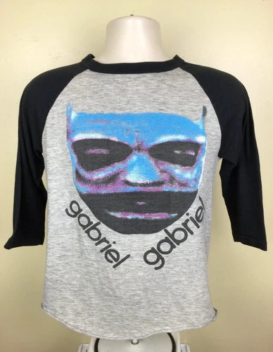 Peter Gabriel American Tour Raglan Jersey Style Con 1980s vintage concert t-shirt, vintage, single stitch, B+ condition