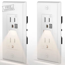 2 Pack  LED Night Light Outlet,Nightlight Electrical Outlets,Tamper Res