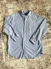 Polo Ralph Lauren Mens Size L - Blue White Check Button Down Shirt Large