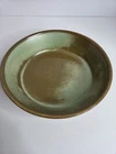Frankoma 94N Round Ceramic Bowl Green Brown Glossy Finish