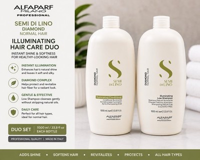 Alfaparf Milano Semi Di Lino Diamond Illuminating Shampoo & Conditioner 33.8oz