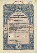 W&uuml;rttembergischer Kreditverein 1930 Stuttgart Ernst Klett 5000 Goldmark Girobank