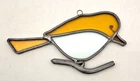 VTG Tiffany Stained Glass Bird Suncatcher Handmade Portland CT Yellow White