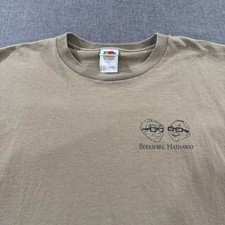 Vintage Y2K Berkshire Hathaway T-shirt Wall Street Finance Tan Mens XL
