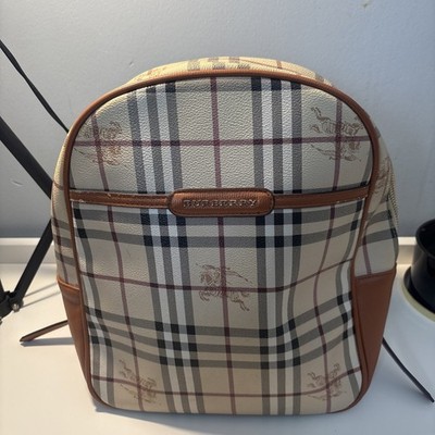 Burberry Vintage Check Backpack With Leather Trim | eBay