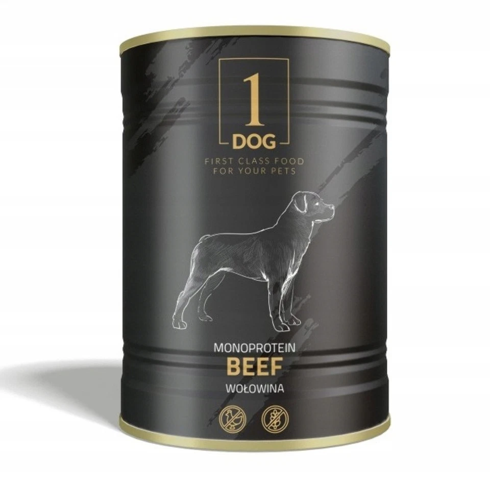 Hundefutter Nassfutter Hund 12x 400g Monoprotein mit Rind Getreidefrei 1Dog - Bild 4 von 4