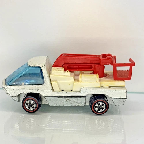 🔥 1971 HOT WHEELS REDLINE HEAVYWEIGHT " SNORKEL " BUCKET TRUCK WHITE ENAMEL! 🔥
