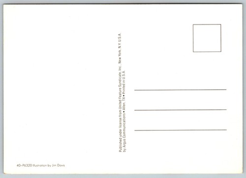 Postkarte Garfield Die Katze Jim Davis 1978 Fallen Sie vom Rand der Erde 4x6 C42 - Bild 2 von 2