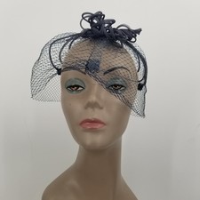 Vintage Whimsy Hat Netting Veil Hat Black Fascinator 1950s Veil Black Bow Net