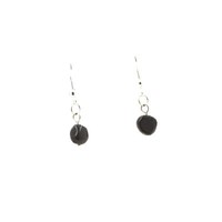 Steine Und Mineralien. Ohrringe Mit Einer Perle Tourmalin Schorl Aus Brasilien
