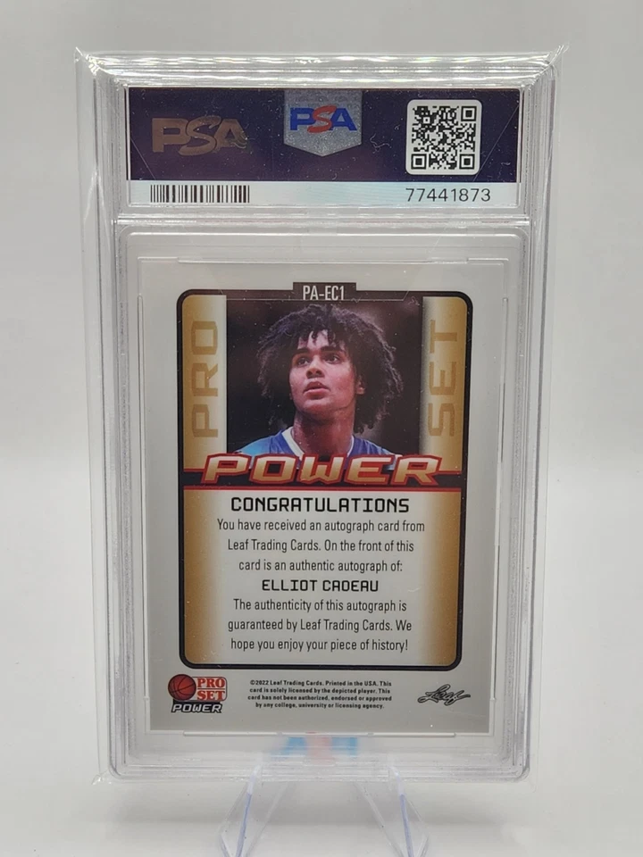 PSA 10 - ELLIOT CADEAU Auto - 2021 Pro Set Power Portrait 1st Year RC Rookie Gem - Image 2 of 2