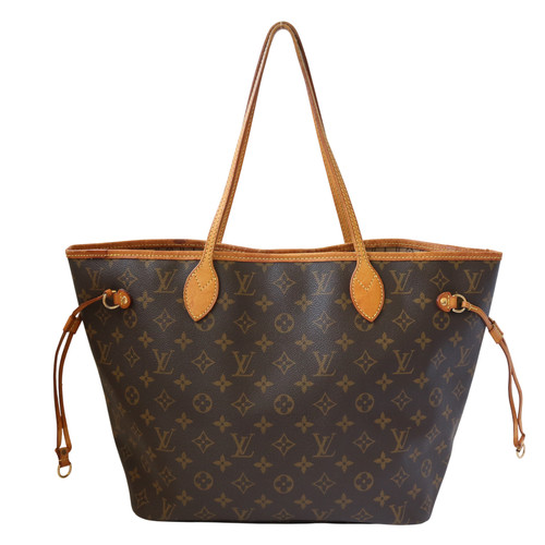 Authentic Louis Vuitton M40156 Neverfull MM Brown Monogram Tote Bag
