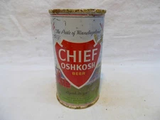 CHIEF OSHKOSH (1 LINE) FLAT TOP BEER CAN~OSHKOSH BRG, OSHKOSH, WIS