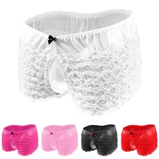 Stylish Men's Lace Boxer Briefs Featuring Bow Knot for Comfort and Style