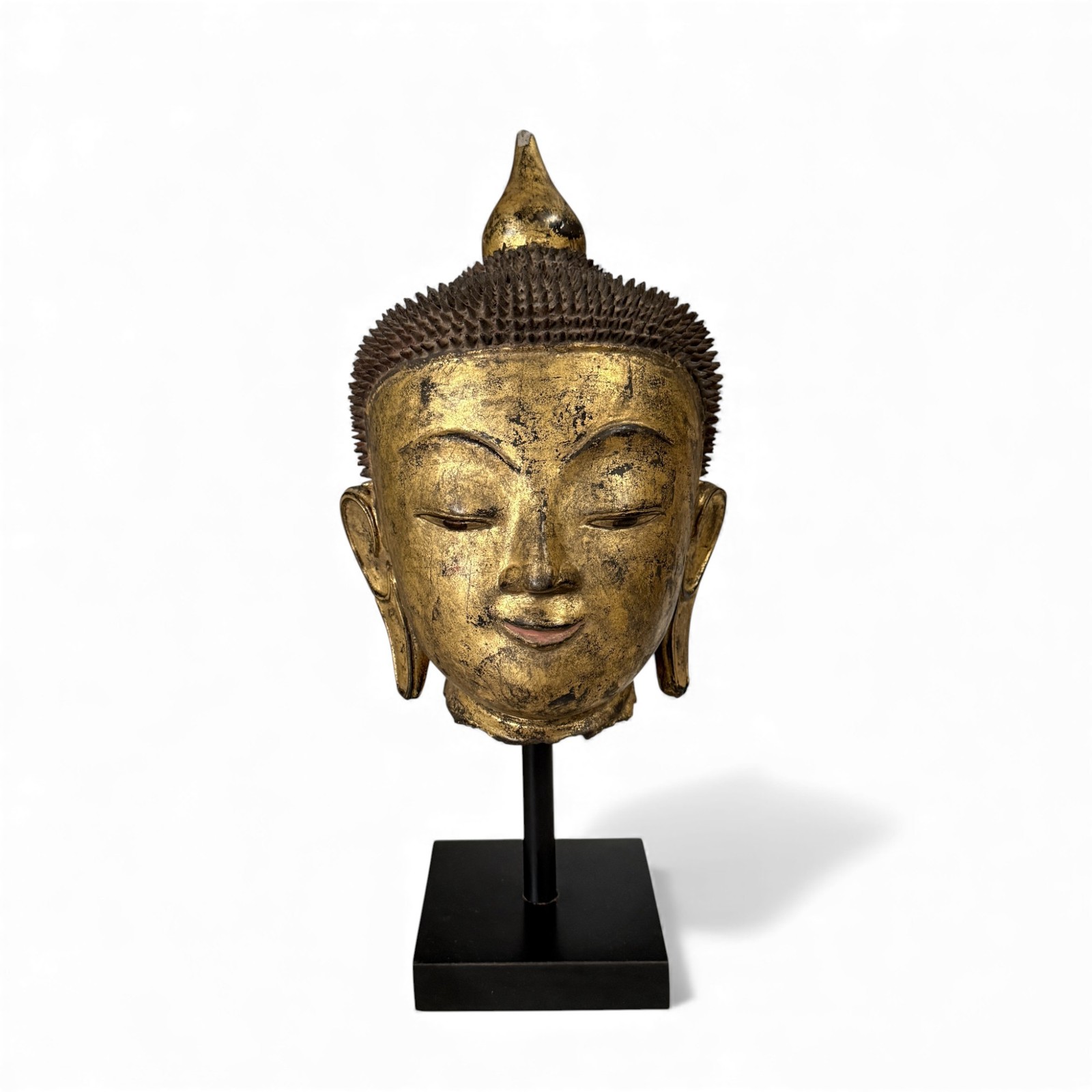 Burmese Buddha Head Lacquerware Gilded Burma Collection 39 cm big sized