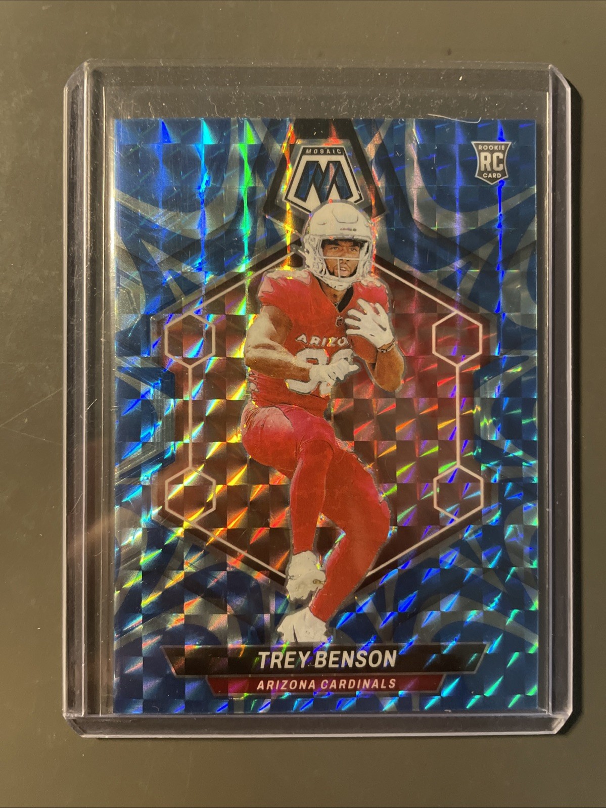 2024 Panini Mosaic - Rookies Trey Benson #360 Reactive Blue Mosaic Prizm (RC)