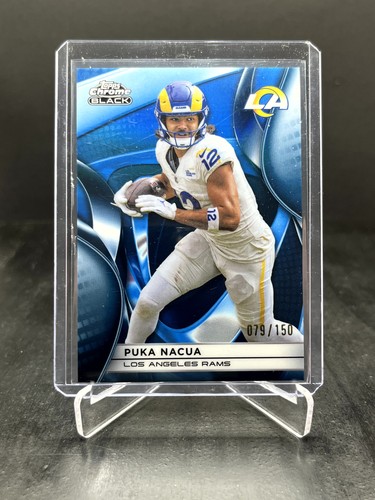 2025 Topps Chrome Black Football Puka Nacua Blue 079/150 #60