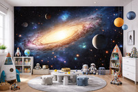 Consalnet Foto-Tapete Welten Planeten Schwarz Vlies 312X219Cm Kinderzimmer Matt
