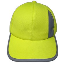 Green Gray Reflective High Visibility Baseball Cap Hat Strapback OS Adjustable