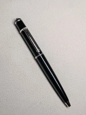 Cartier Diabolo - Black Silver- Ballpoint Pen - Blue Gemstone 