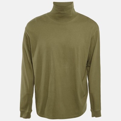Kith Olivgrün Baumwolle Rollkragen Langarm TShirt L