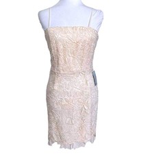 NSR Lace Sheath Dress Women M Floral Guipure Cocktail Floral Romance Blush Pink