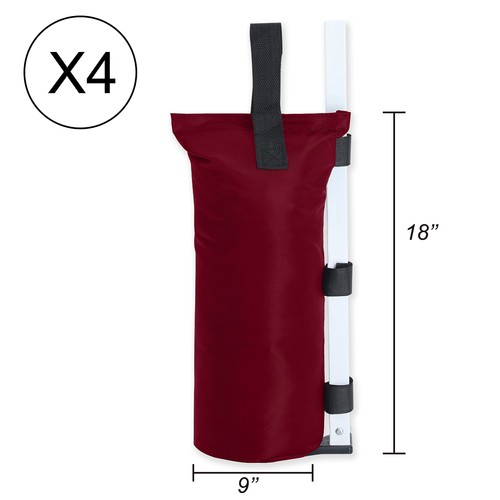 ABCCANOPY Canopy Weights Set of 4-120LBS Sand Bags for Pop 120lbs, Burgundy  - Picture 2 of 5