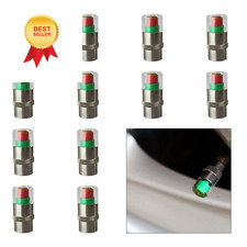 12PCS Car Tire Pressure Monitor Valve Stem Caps, 3-Color Eye Silver-12PCS