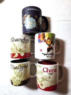 5 Starbucks 3 oz Demitasse Espresso Global Icon Mugs CN/SHG/TH/S.Korea/Korea