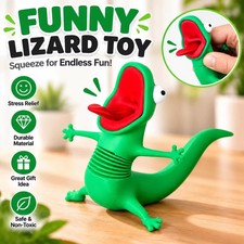 Wobble Lizard Figurine Meme Design Spring Lizard Toy Small Size for Office
