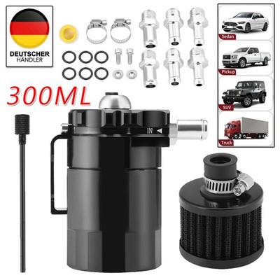 Ölabscheider mit Luftfilter 300ml Ölauffangbehälter-Set, KFZ-Reservoir Universal