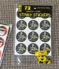 Vintage Trend Scratch And Sniff Stinky Stickers Pack Bone + Cave Skeleton 1981