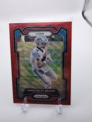 AMON-RA ST BROWN 2023 PRIZM **RED WAVE** PRIZMS  /149 !!🔥🔥 DETROIT LIONS